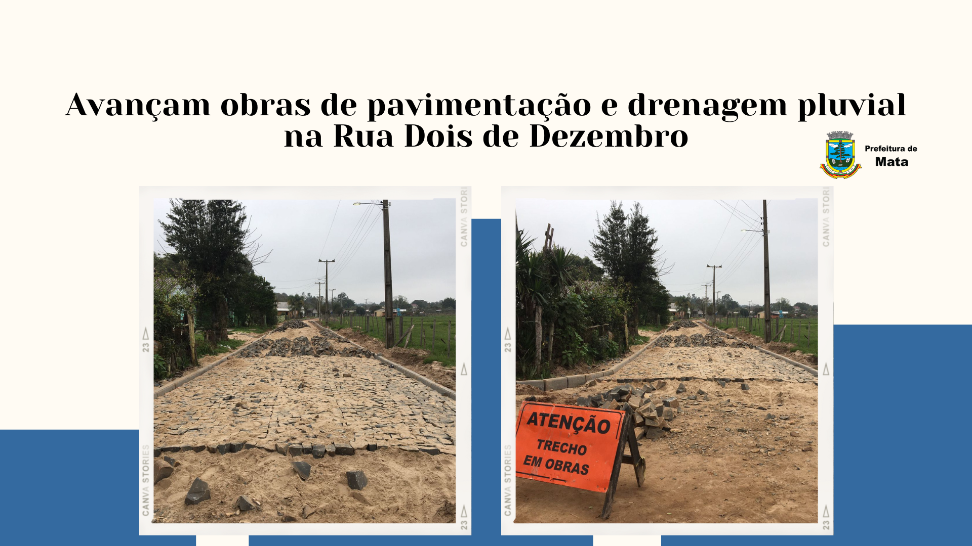 Avançam obras de pavimentação e drenagem pluvial na Rua Dois de Dezembro 1