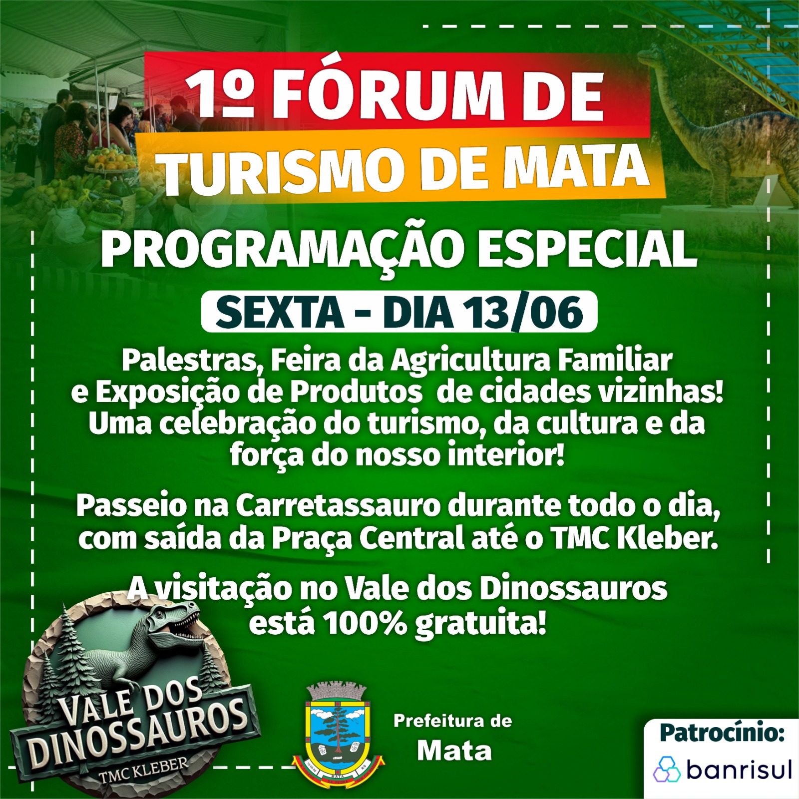 1º FÓRUM DO TURISMO DE MATA/RS – PROGRAMAÇÃO ESPECIAL! 🦕